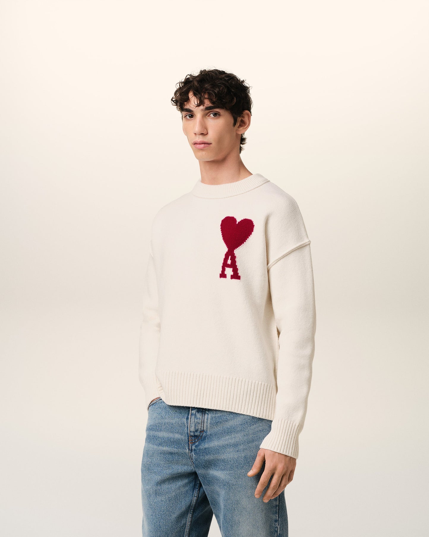 AMI Heart Paris Sweatshirt - White