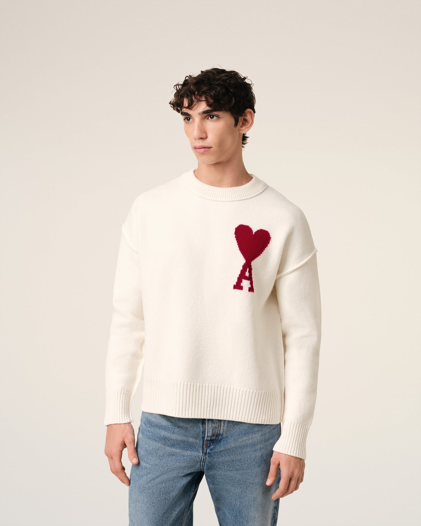 AMI Heart Paris Sweatshirt - White