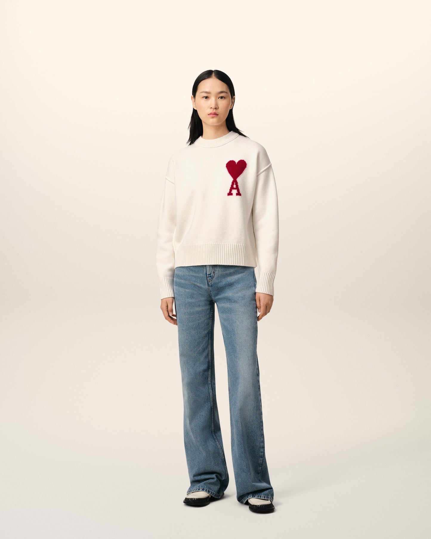 AMI Heart Paris Sweatshirt - White