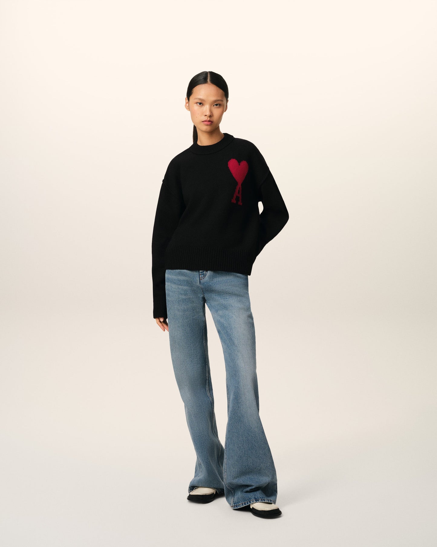 AMI Heart Paris Sweatshirt - Black
