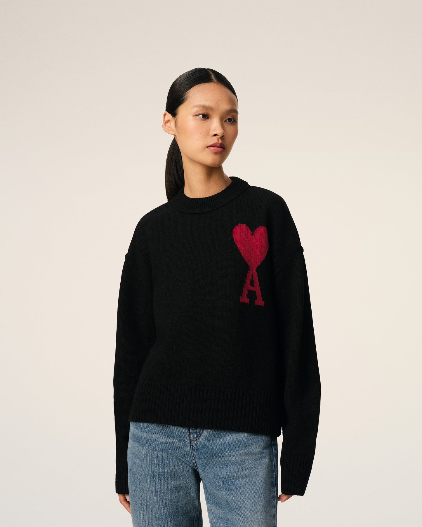 AMI Heart Paris Sweatshirt - Black